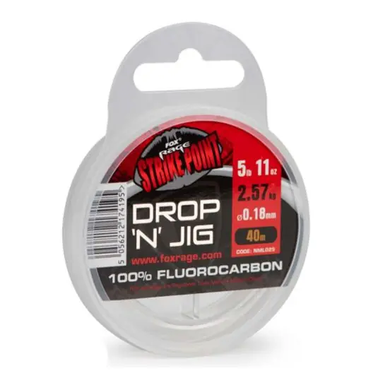 Fir fluorocarbon Fox Rage Strike Point Drop N Jig Fluro 0.30mm/6.27kg/40m Preț promoțional
