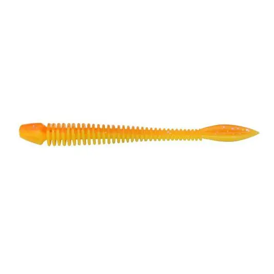Worm Berkely PowerBait Power Flail 9cm, culoare Fluorescent Orange Sunshine Yellow Ofertă exclusivă