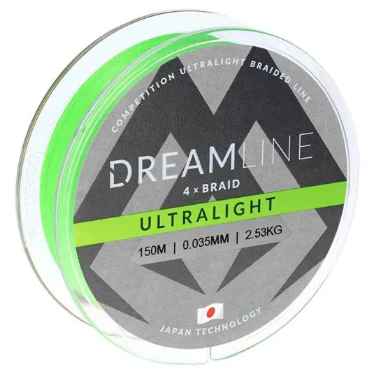 Retur ușor Fir textil Mikado Dreamline 4X Braid Ultralight Fluo Green 0.035mm/2.53kg/150m