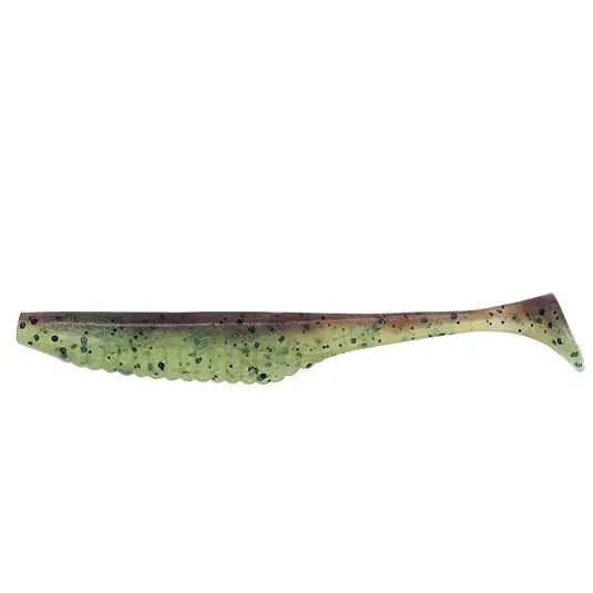 Nu rata Shad DUO Realis Versa Shad 7.6cm, culoare F082 Green Pumpkin Chartreuse