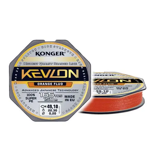 Fir textil Konger Kevlon X4 Orange Fluo 0.18mm/17kg/150m Premium
