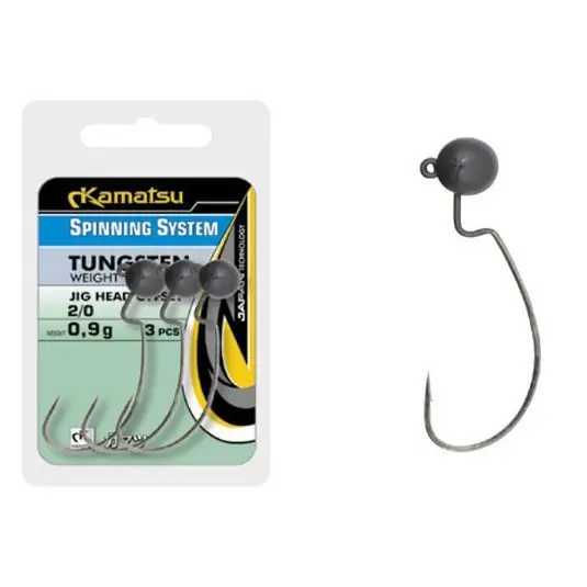Carlige Kamatsu Tungsten Offset Jig Head Nr.3/0, 7.2g Preferatul clienților