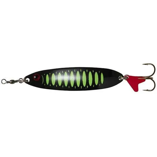 Cumpără online Lingura oscilanta DAM Slim Standard Spoon Sinking 8cm/24g, culoare Fluo Green Black UV