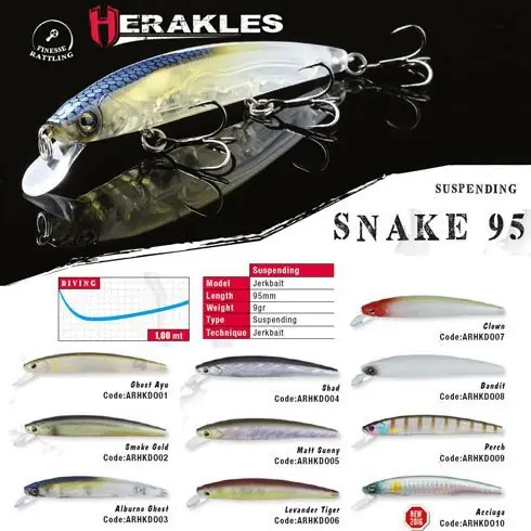 Vobler Colmic Herakles Snake 95SP 9.5cm/9g, culoare Bandit Transport gratuit