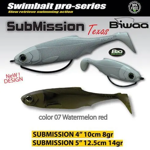 Cumpărături sigure Shad Biwaa Submission 13cm, culoare Watermelon Red