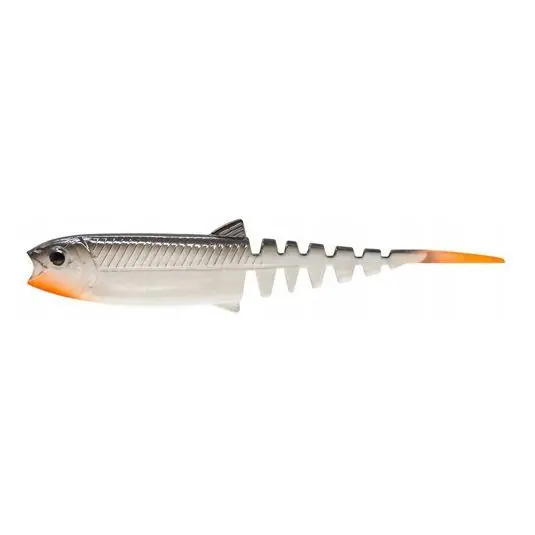 Retur ușor Shad Savage Gear Cannibal Minnow V-Tail 10cm/6.5g, culoare White Black, 4bucati/plic