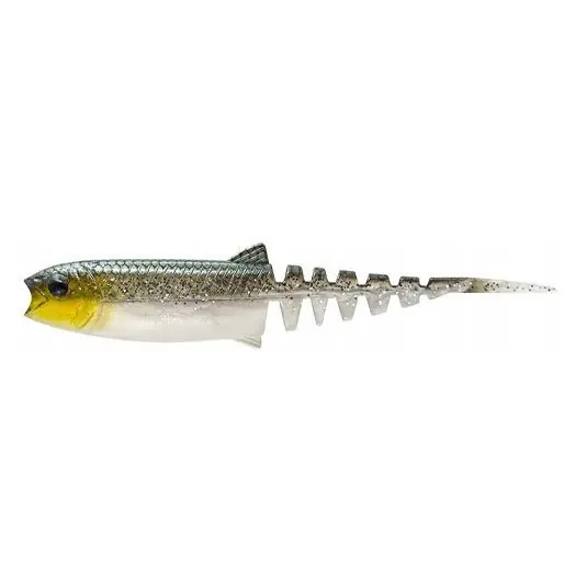 Premium Shad Savage Gear Cannibal Minnow V-Tail 12.5cm/12.8g, culoare Green Silver, 4bucati/plic