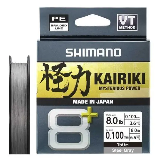 Bestseller Fir textil Shimano Kairiki 8+ Steel Grey, 0.19mm/12.8kg/300m