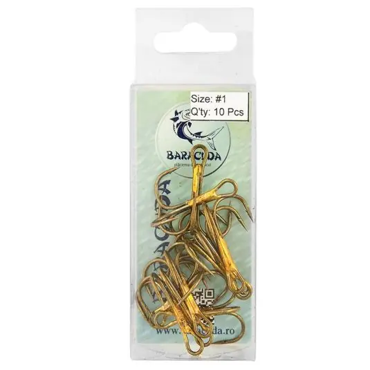 Ancore Baracuda Brown Treble Hooks Nr.1 Lichidare de stoc