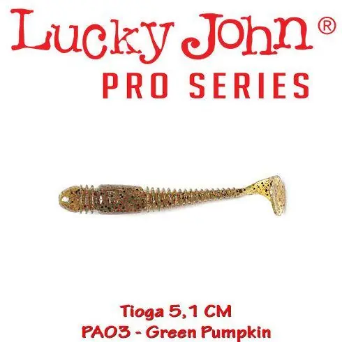 Shad Lucky John Tioga 5.1 cm, culoare Green Pumpkin - 10 buc/plic Expediere rapidă