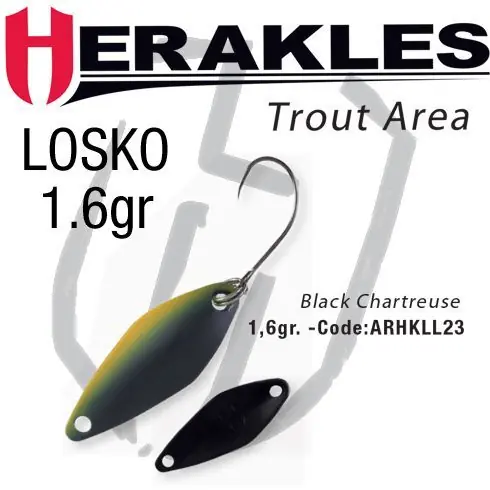 Expediere rapidă Lingura oscilanta Colmic Herakles Losko 1.6g, culoare Black Chartreuse