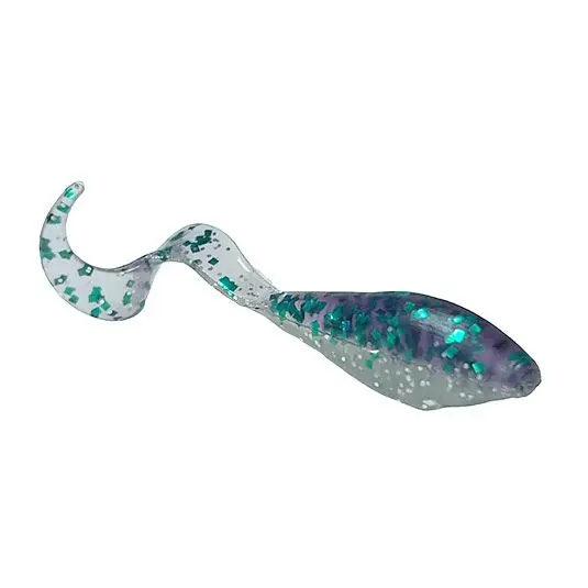 Popular Shad Bass Assassin Curly Shad 5cm, culoare Green Glitter