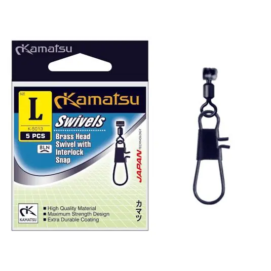 Reducere de preț Agrafa cu vartej Kamatsu Brass Head Swivel Interlock Snap M
