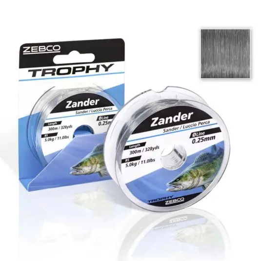 Fir monofilament Zebco Trophy Zander Grey 0.30mm/6.9kg/300m Reducere