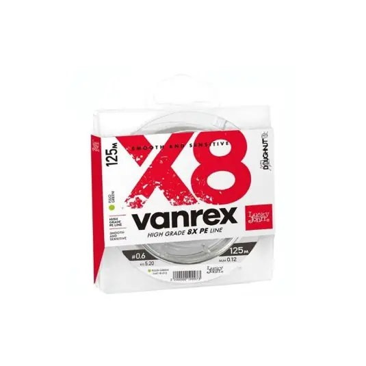 Fir textil Lucky John Vanrex X8 Fluo Green 0.12mm/5.20kg/125m Cumpărături sigure