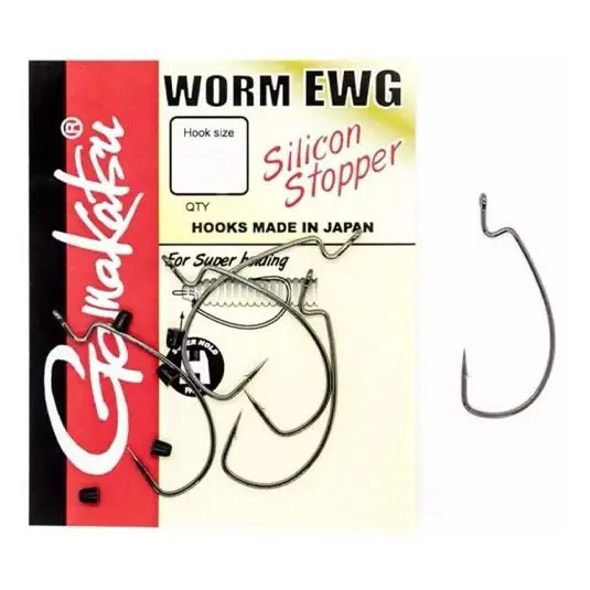 Cumpărături sigure Carlige Gamakatsu Worm Ewg Sil Stopper Black nr.3/0