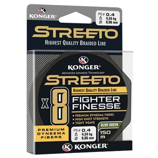 Fir textil Konger Streeto Fighter Finesse X8 Lime Green 0,04mm/150m Disponibil imediat