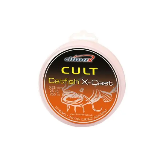 Cel mai vândut Fir textil Climax Cult Catfish X-Cast Orange 0.28mm/25kg/250m