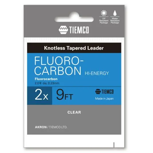 Calitate înaltă Fir fluorocarbon Tiemco Hi-Energy Leader 6X 9ft