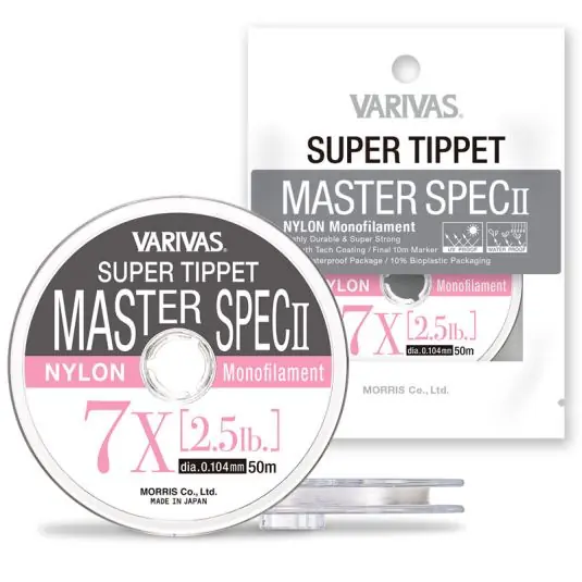 Vezi acum Fly leader Varivas Super Tippet Master Spec II Nylon 7.5X 0.098mm/2.0lb/50m